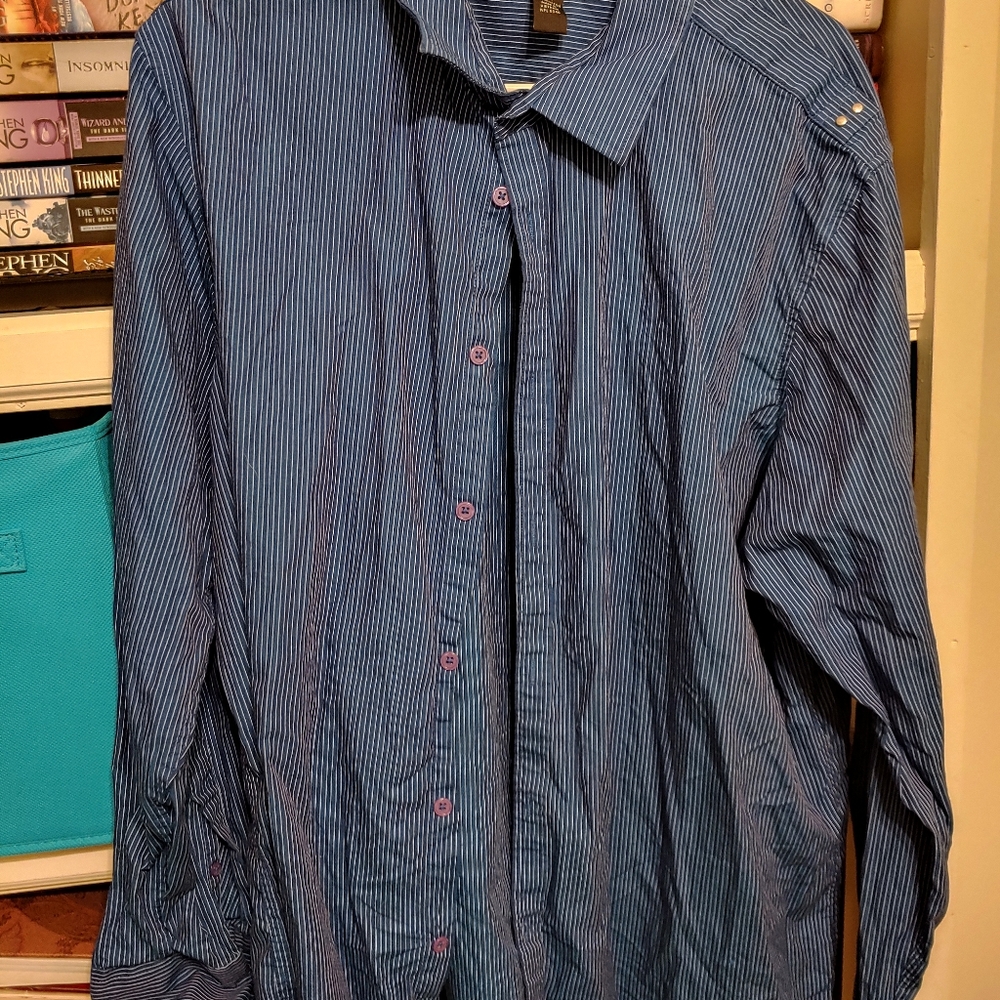 Mens INC striped dress shirt